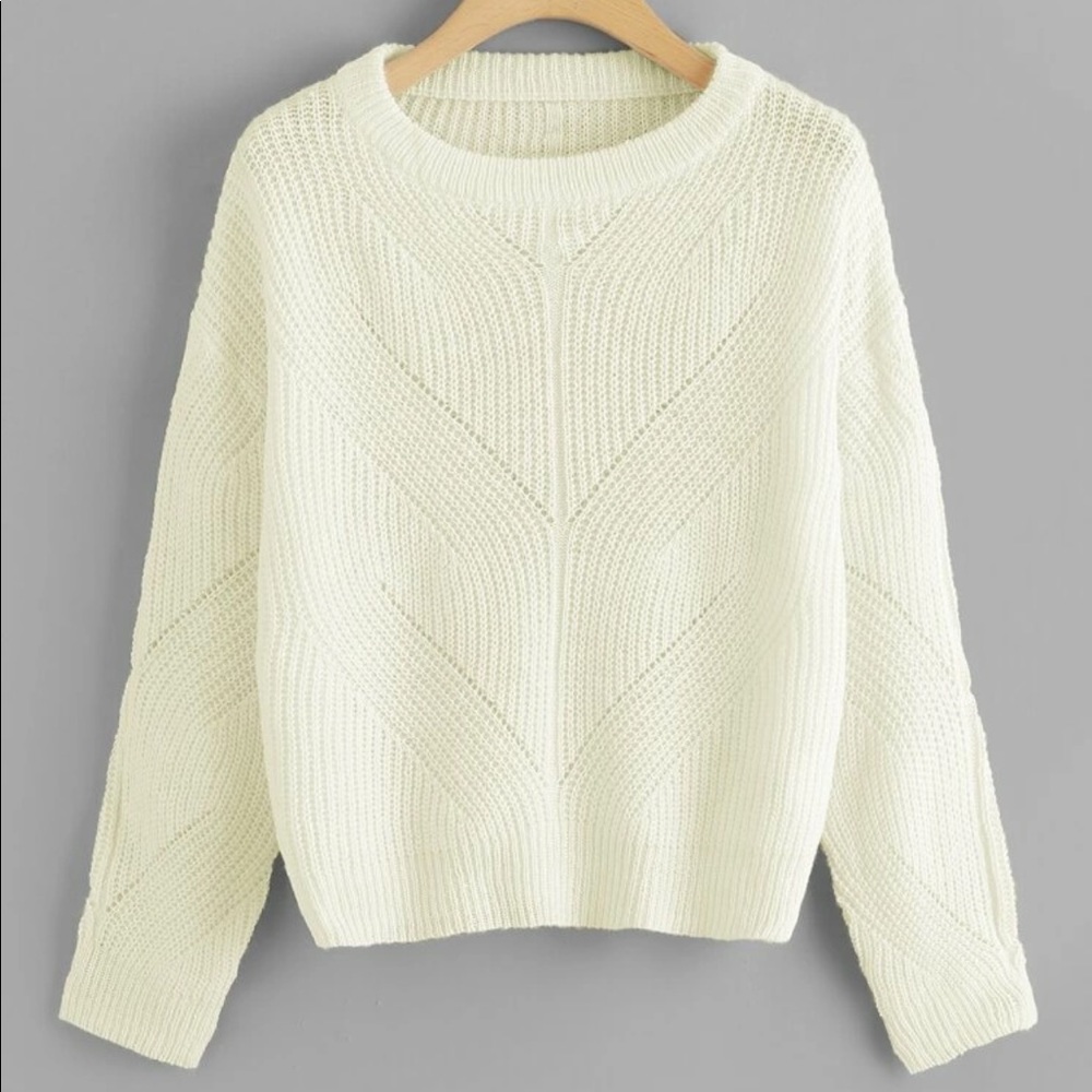 Drop Shoulder Loose Knit Sweater